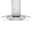 Empava 36" 400 Cubic Feet Per Minute Ducted (Vented) Island Range Hood with Baffle Filter and Light Included Silver