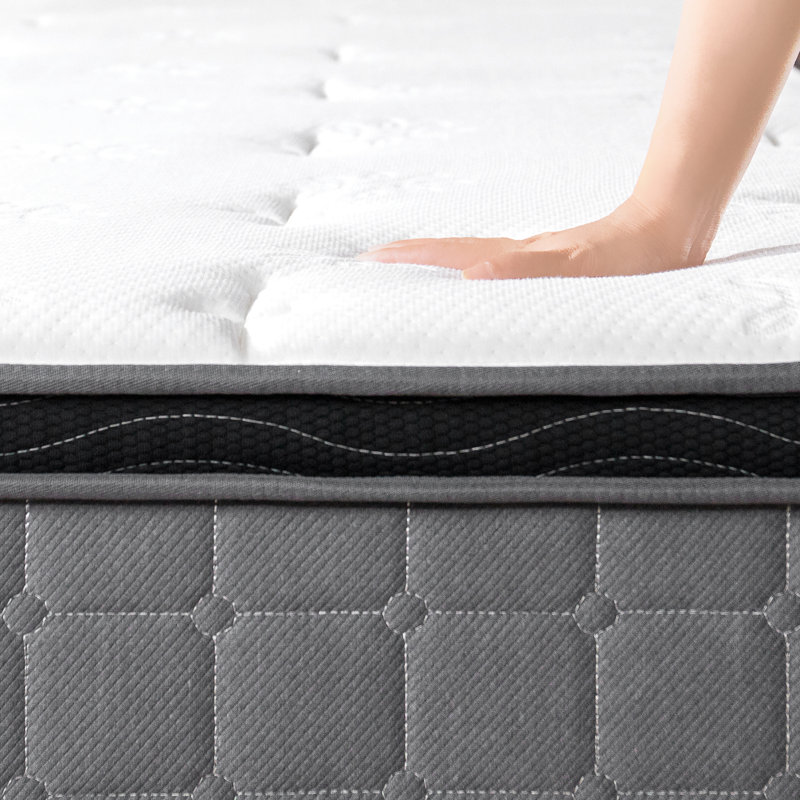Twin 10'' Gray Gel Memory Foam Innerspring Mattress