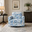 Floral Upholstery Degree Rotation Single Sofa Chair for Living Room, Bedroom, Office