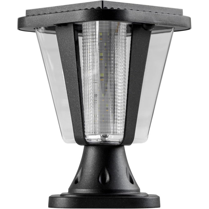 Pilier solaire en métal noir Darby Home Co