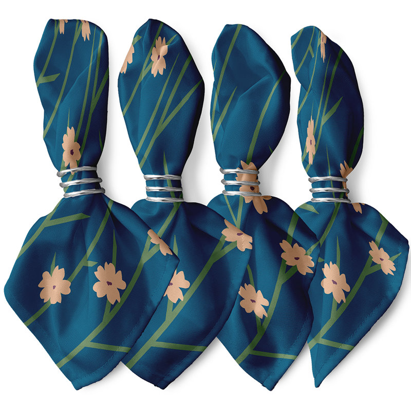Ensemble de serviettes 4 pièces Brainard, L 18 po x L 18 po, Bleu sarcelle
