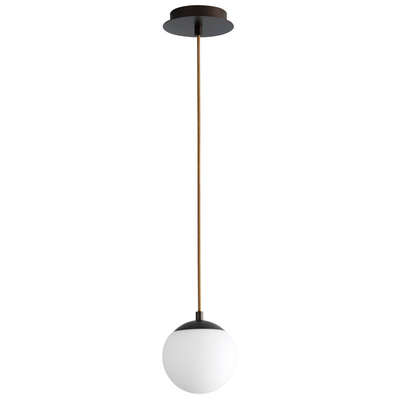 Luminaire suspendu sphère 1 lumière DEL Kamm, H 128,25 po x l 6 po x P 6 po, Bronze huilé