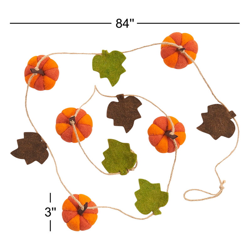 Pumpkin Patch Garland in Hand-Felted Wool