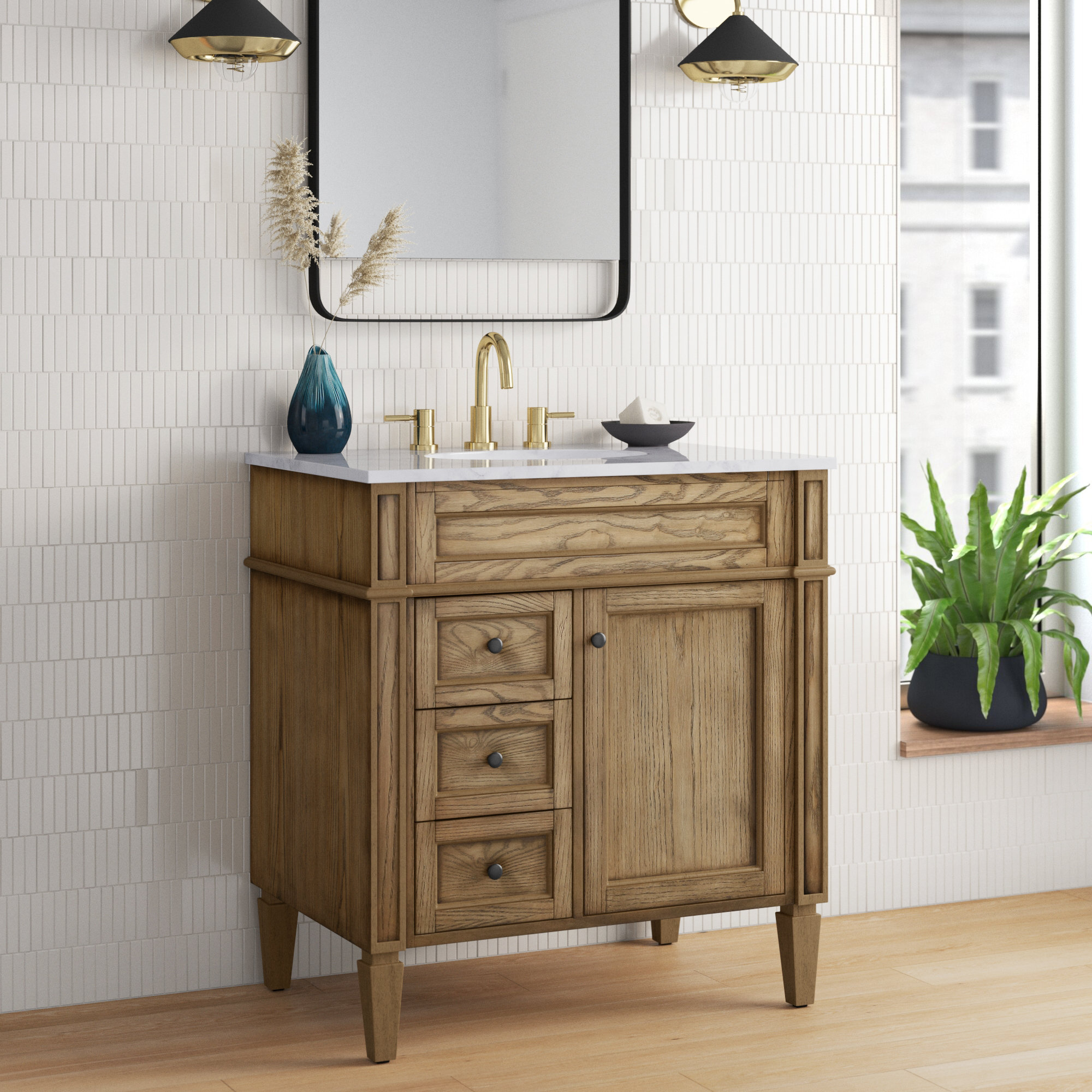 Mercury Row® Bradyn 32 Single Bathroom Vanity With Marble Top And Reviews Wayfair Canada 