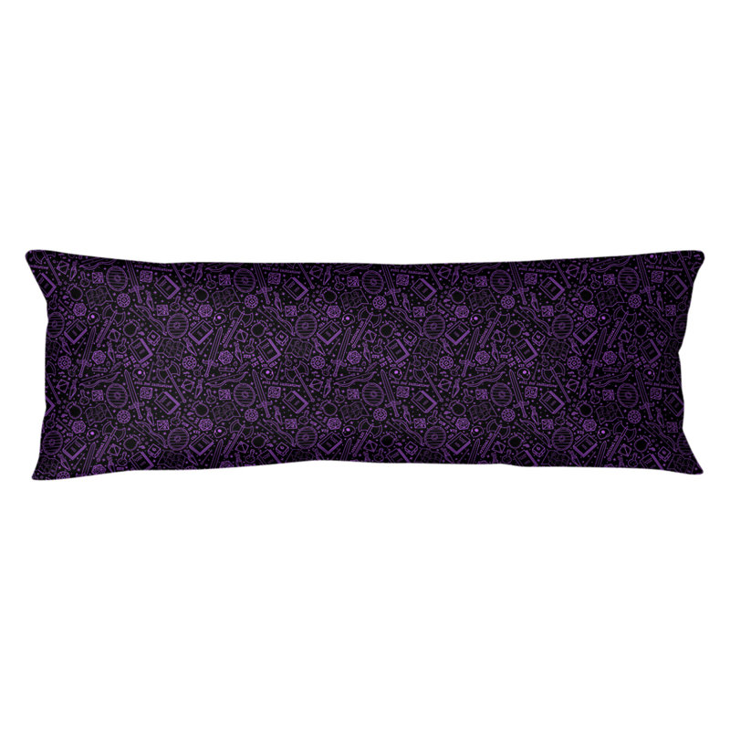 Coussin de corps en polyfill Valerton, Noir / Violet, Aaden