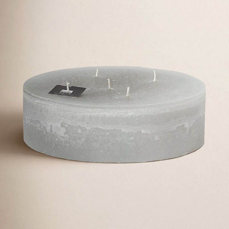 Unscented Pillar Candle, 2.75" H x 9.05" W x 9.05" D, Linen