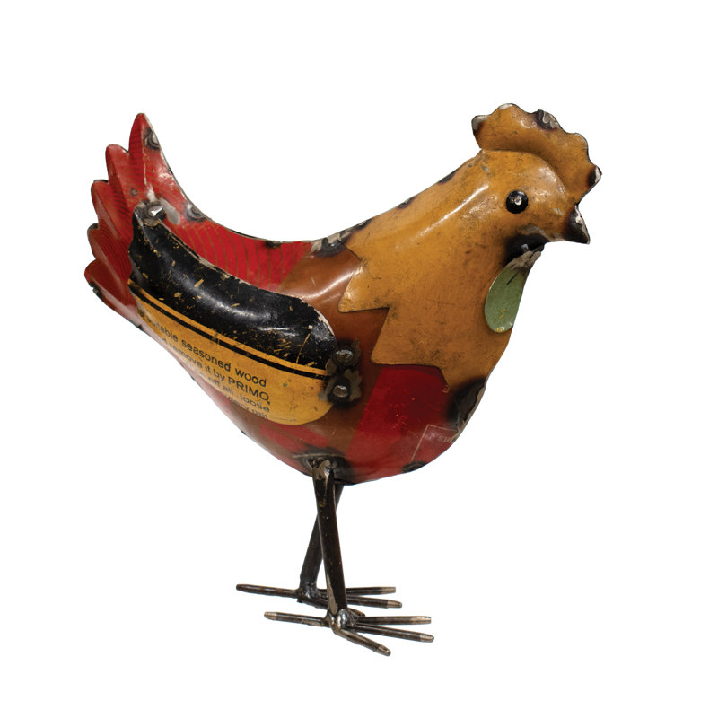 Recycled Metal Standing Chicken