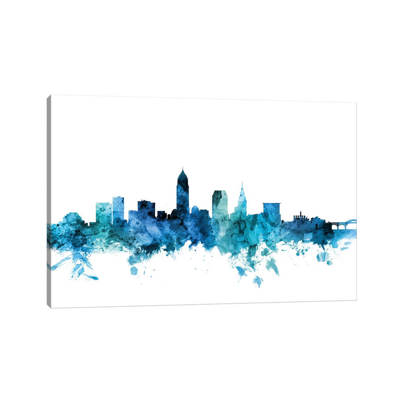 Cleveland, Ohio Skyline by Michael Tompsett - 1 Piece Wrapped Canvas Wall Art, 152.5 cm H x 101.5 cm W