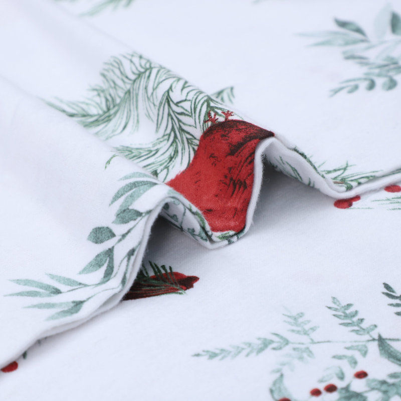 Ensemble de literie en flanelle 100 % coton, Ensemble de draps pour lit double + un drap-housse