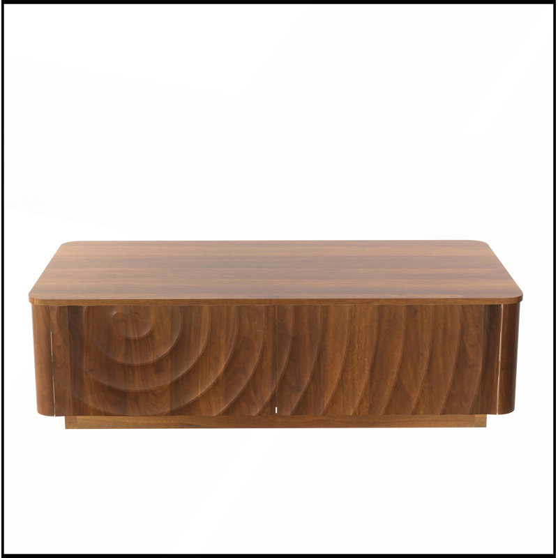 47" Mid-Century Farmhouse Rectangle Coffee Table with Storage