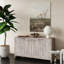 Buffet à 4 portes avec rangement en bois. Bois naturel lavé, bureau de salle à manger tendance-1658808916