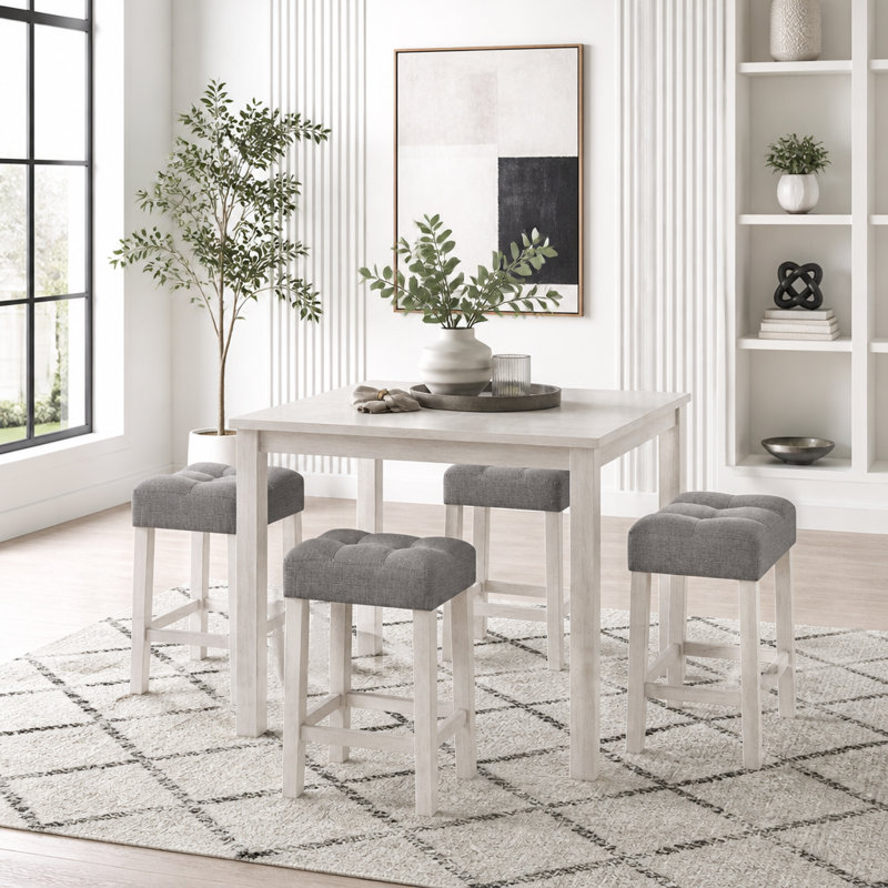 Ensemble de table de bar 4 pièces avec prise de courant, ensemble de table de bar avec chaises, table de bar avec tabourets, table de canapé avec 3 tabourets rembourrés