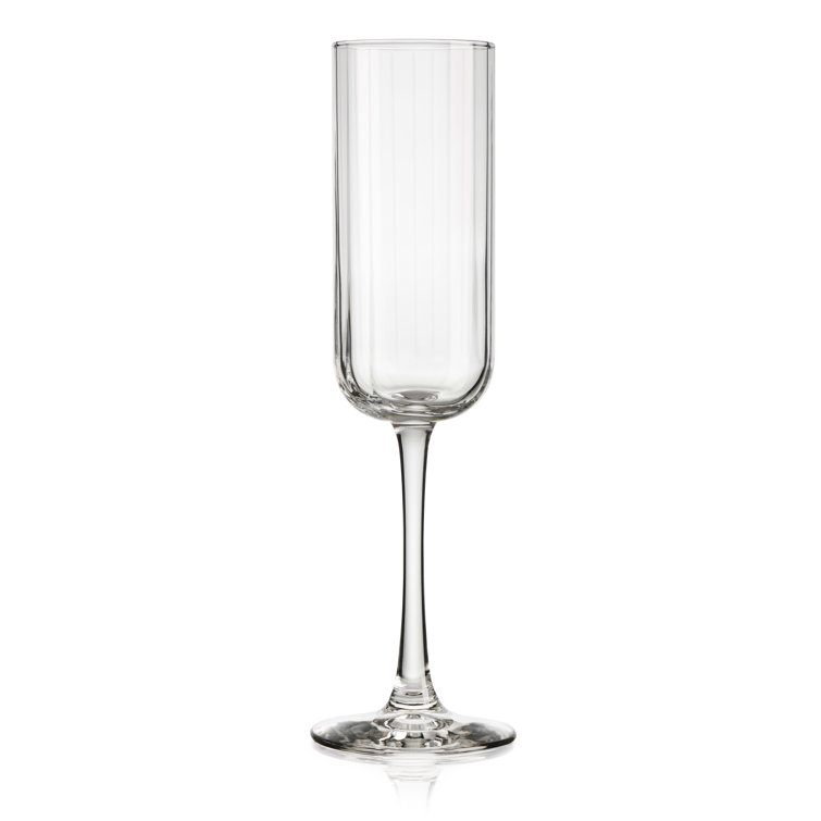 Libbey Paneled Champagne Flute Glasses, 7.5 Ounce, Set of 4