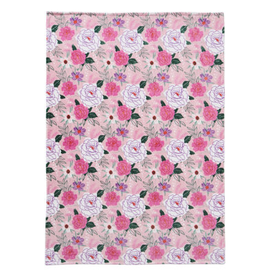 Hallmark Multicolor Flourished Love 50" x 70" Plush Throw Blanket