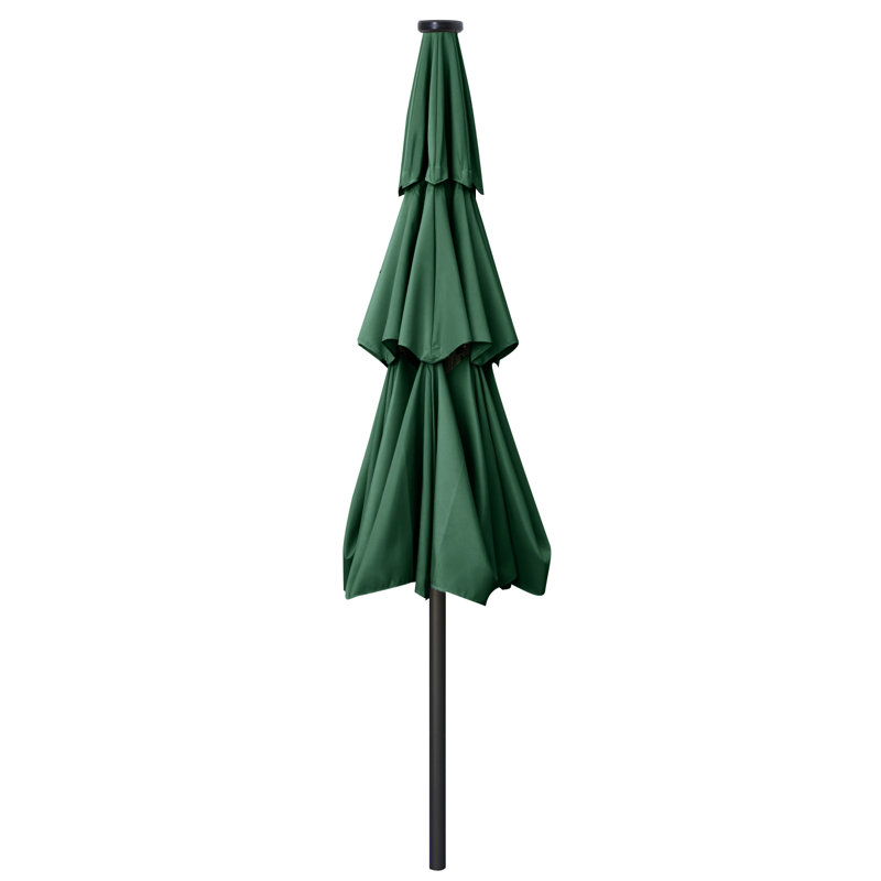 Parasol de marché éclairé Caerphilly, Vert, 106.3" W x  106.3" D