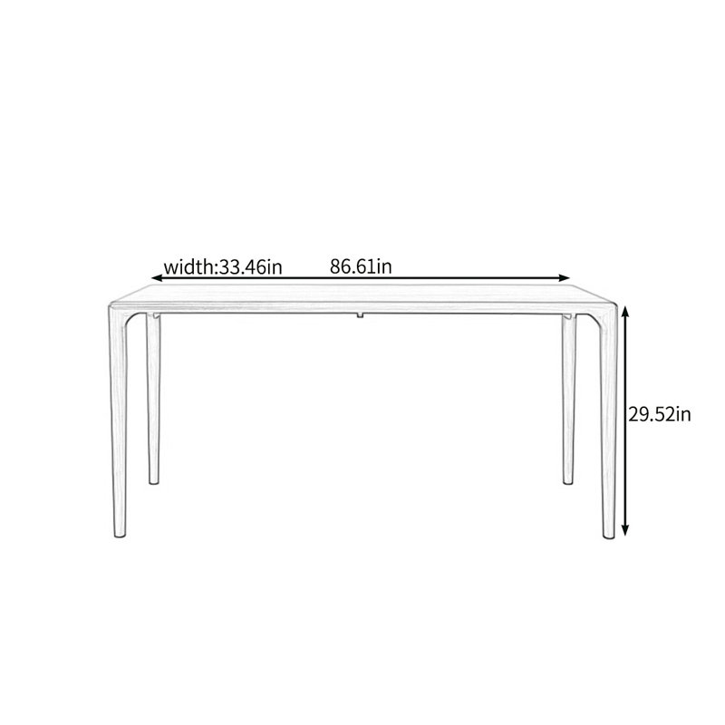Super chunky solid wood dining table, 29.52"H x 86.61"L x 33.46"W