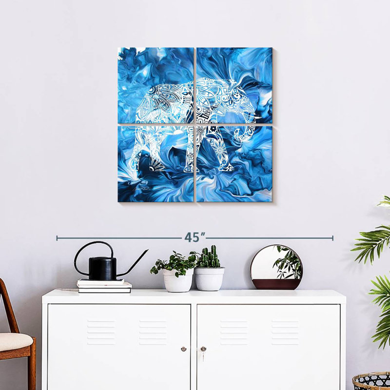 Brampt Vibrant Abstract Elephant, 18" H x 18" W
