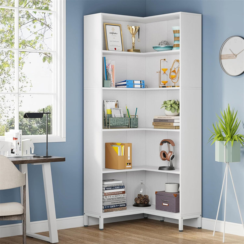 Bibliothèque de coin 70,87 "de hauteur, Blanc