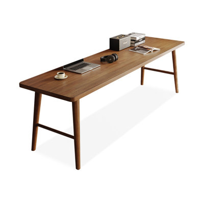 Nut-brown Rectangular Solid Wood desk