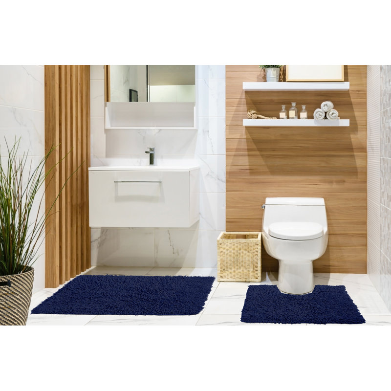 Delphinia Non-Slip Bathroom Set, Navy