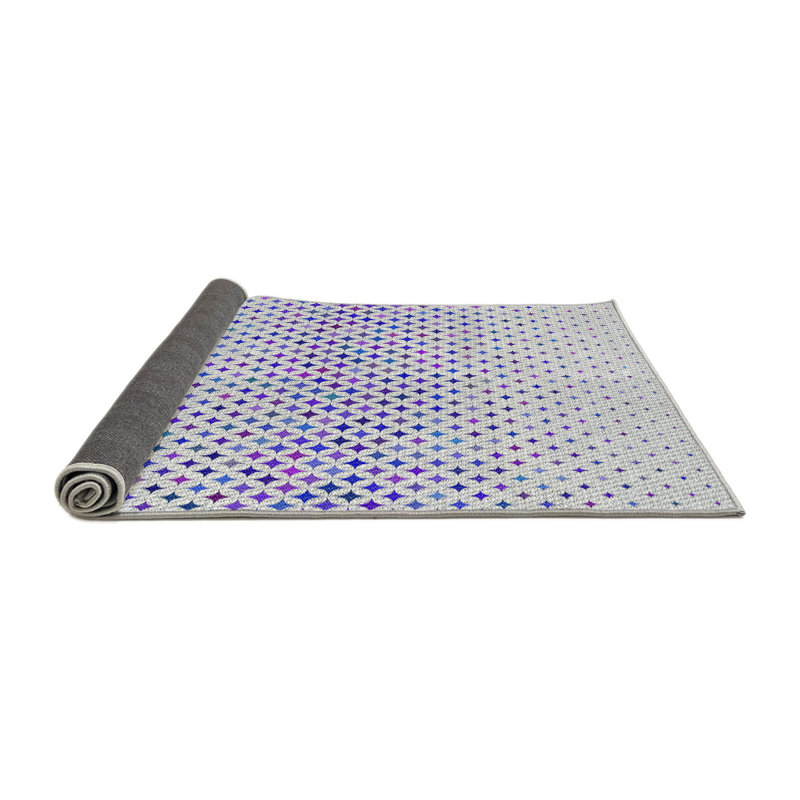 Tapis gris/zone mauve à motifs, Rond 8 pi