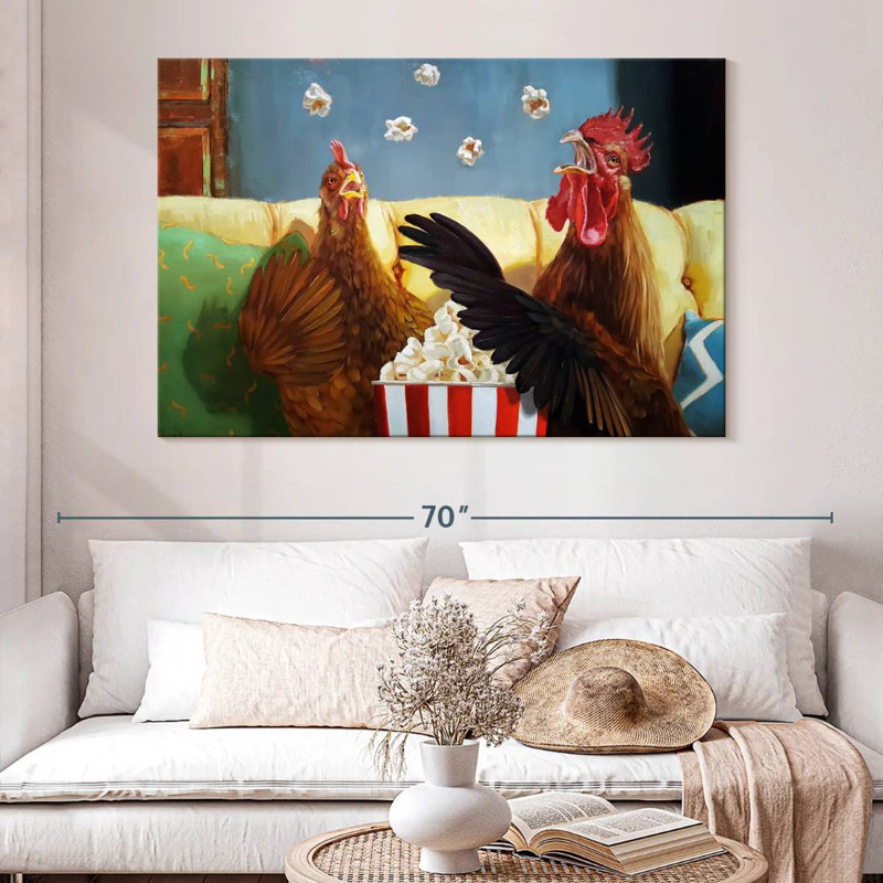 Popcorn Chickens, 34" H x 51" W