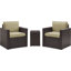 Arbedella Wicker 2 - Person Patio Conversation Set with Cushions-376609343