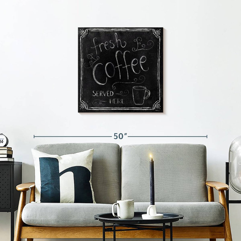 Plaque murale Kema Fresh Coffee Served Here, H 24 po x l 24 po