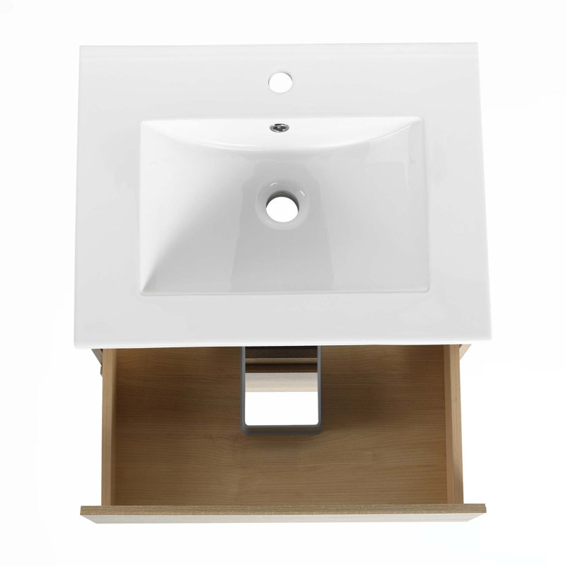 Wall-Mounted Bathroom Vanity With Ceramic Sink