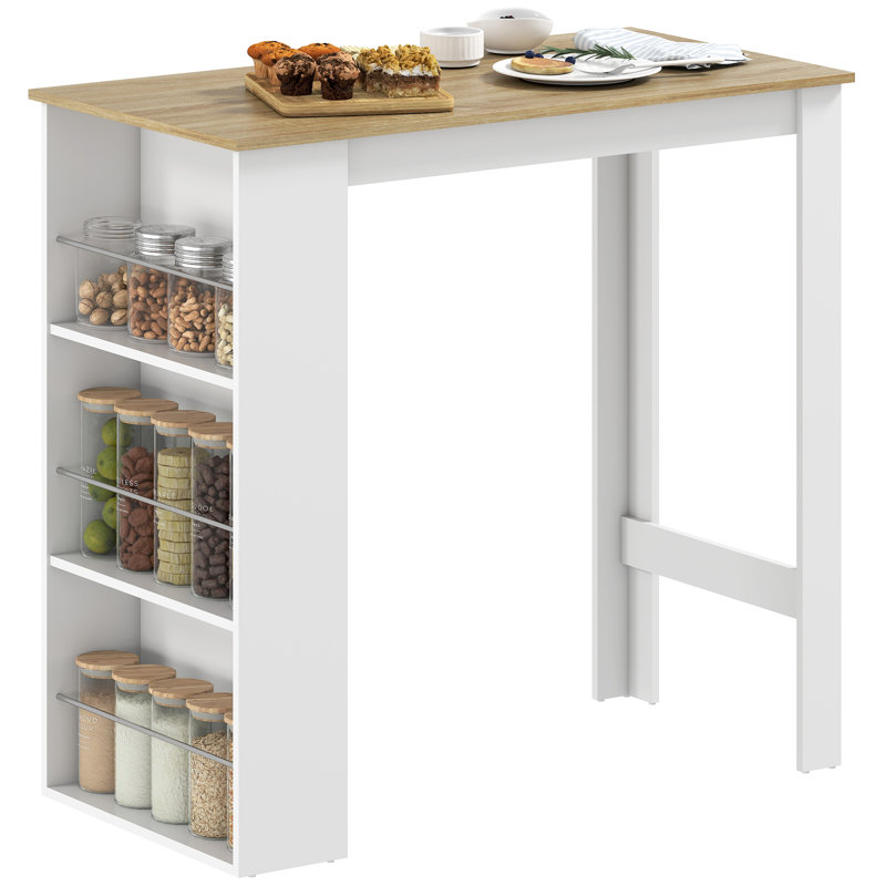 Karmina Rectangular Wood Outdoor Bar Table , 22.4'' in. W 44.1'' in. D, White