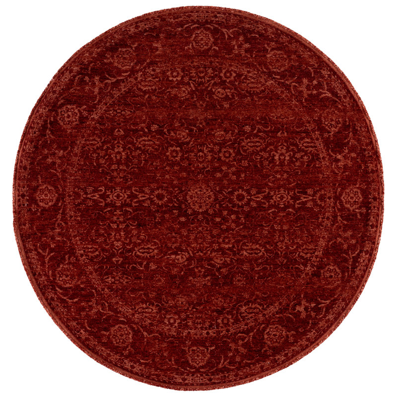 Vintage Overdye Performance Oriental Indoor Rug, Round 6'7"