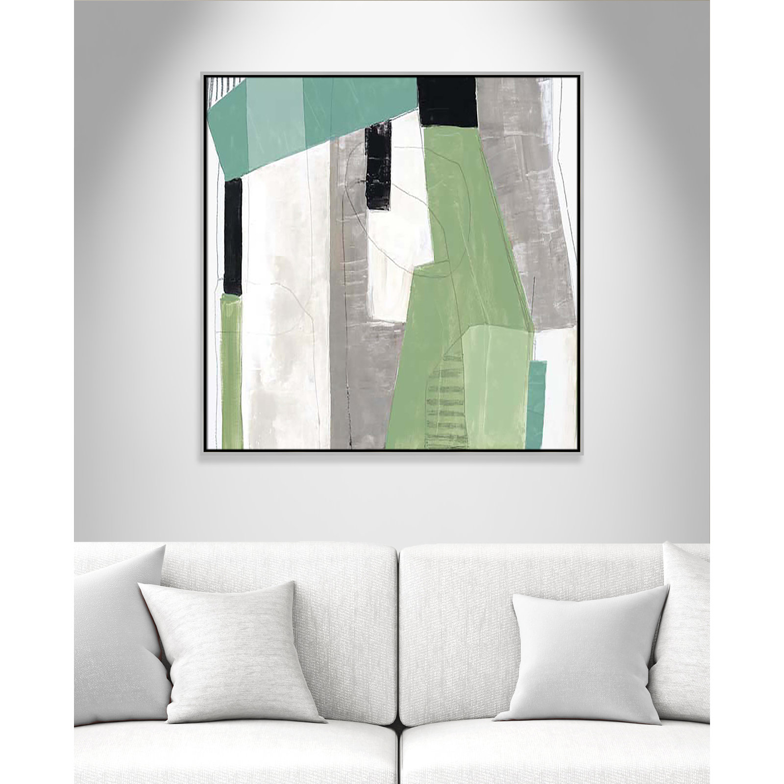 Evergreen Essence I Print, 37.5" H x 37.5" W x 2" D, Silver Floater Framed