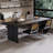 Black Rectangular Solid Wood desk-450569653