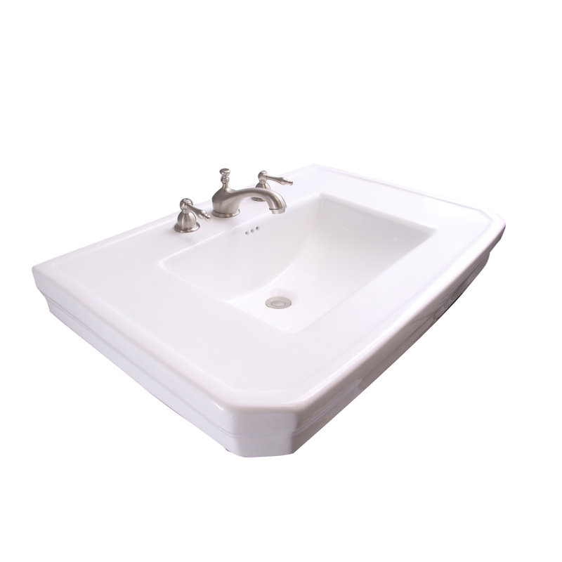 Barclay Corbin 22'' White Vitreous China Rectangular Bathroom Sink with Overflow, 8"