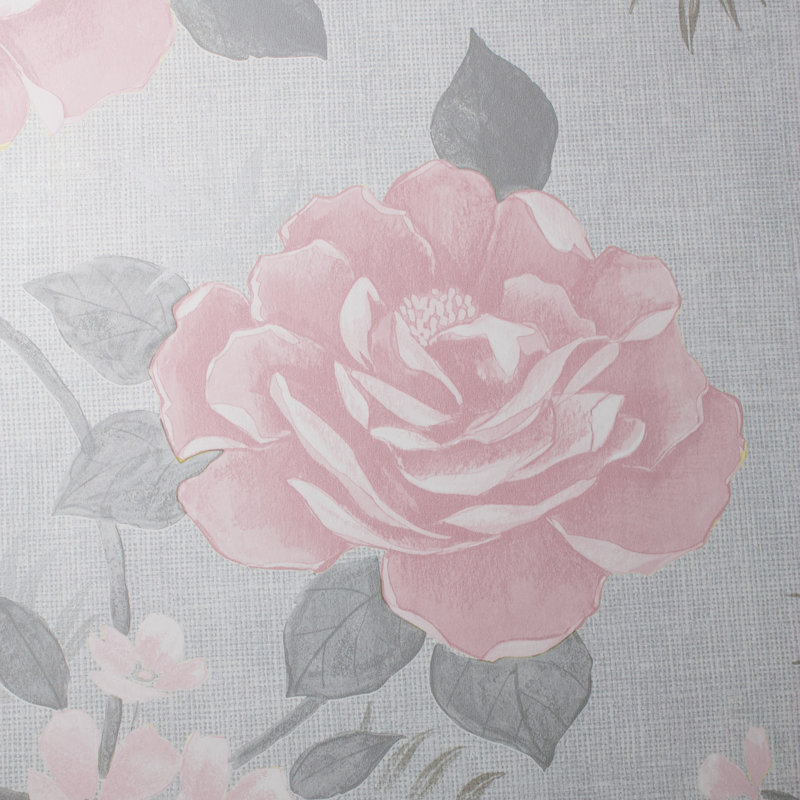 Deshotel 10.05m x 53cm Semi-Gloss Wallpaper Roll, Pink