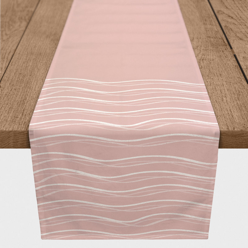 Chemin de table rectangulaire, 72 po x 16 po, Rose