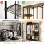 181cm Tall Freestanding Open Wardrobe with 3 Drawers Hanging Rails Industrial Metal Clothes Rack