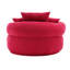 Chenille simple, fauteuil-lit moelleux pour les espaces de vie, aucun assemblage requis, housse amovible, éponge à haute résilience, conception peu encombrante, trois coussins assortis, éponge de couleur rose rouge-121070239