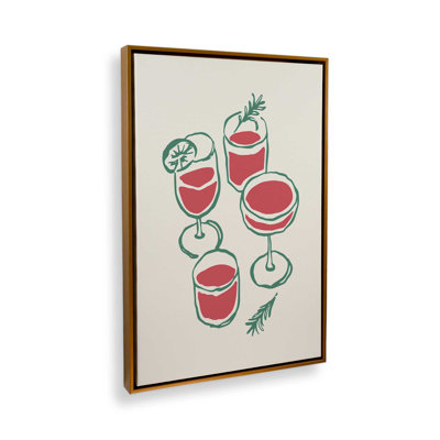 Croquis de cocktails de Noël par April Lane, reproduction d'art