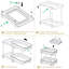 Organisateurs sous évier à 2 niveaux avec séparateurs mobiles, organisateur coulissant polyvalent transparent, tablettes de rangement empilables pour la cuisine, la salle de bain, le meuble-lavabo, le garde-manger et le réfrigérateur (paquet de 2, H 