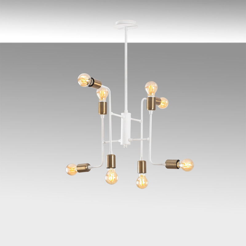 Lustre unique à 7 lumières Rappelaport, Blanc