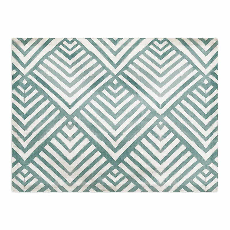 Polyester Geometric Rectangle Placemat, Blue