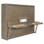 Grand lit escamotable mural avec rangement, armoire-lit pliable avec coiffeuse, miroir et 2 tiroirs latéraux - gris vieilli-1412903169