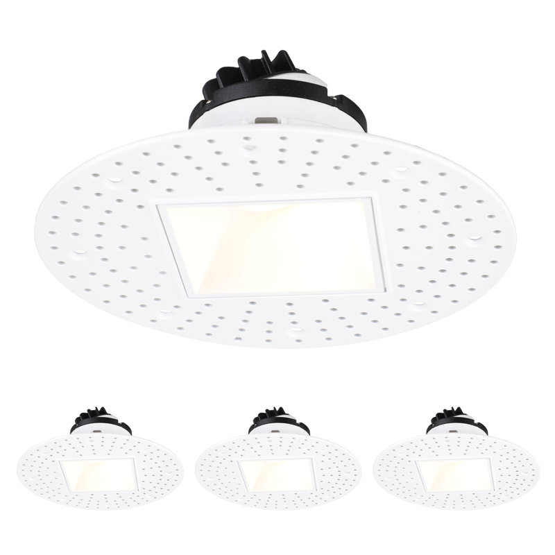 Luminaire encastré carré à DEL 5 pouces sans cadre 5W avec abat-jour de plafond de 9 W avec boîte en J, blanc