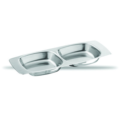 Caffé Stainless Steel Divided Serving Dish