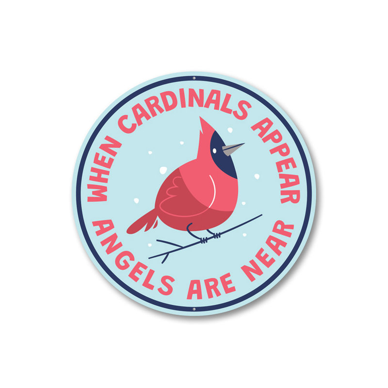 Plaque de cardinal en aluminium pour Noël, H 18 po x l 18 po x P 0,06 po