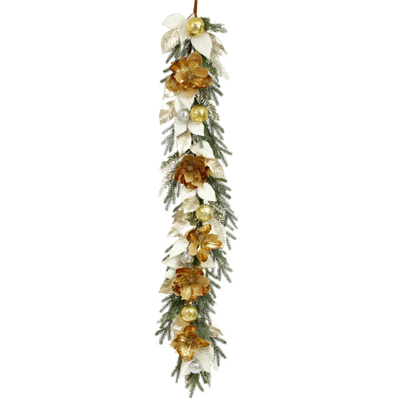 Magnolia Pine Gold Balls Garland - 6 Feet