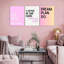 3 pièces d'art mural sur toile de motif féminin inspirant rose, images de décorations de bureau inspirantes que nous n'acceptons pas