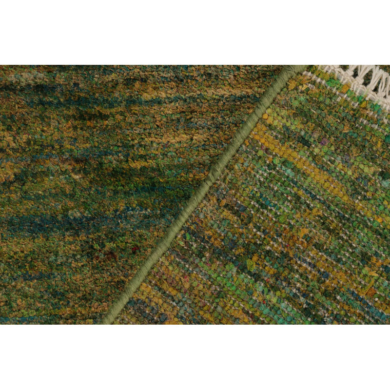 Wool Area Rug in Green/Gold/Blue