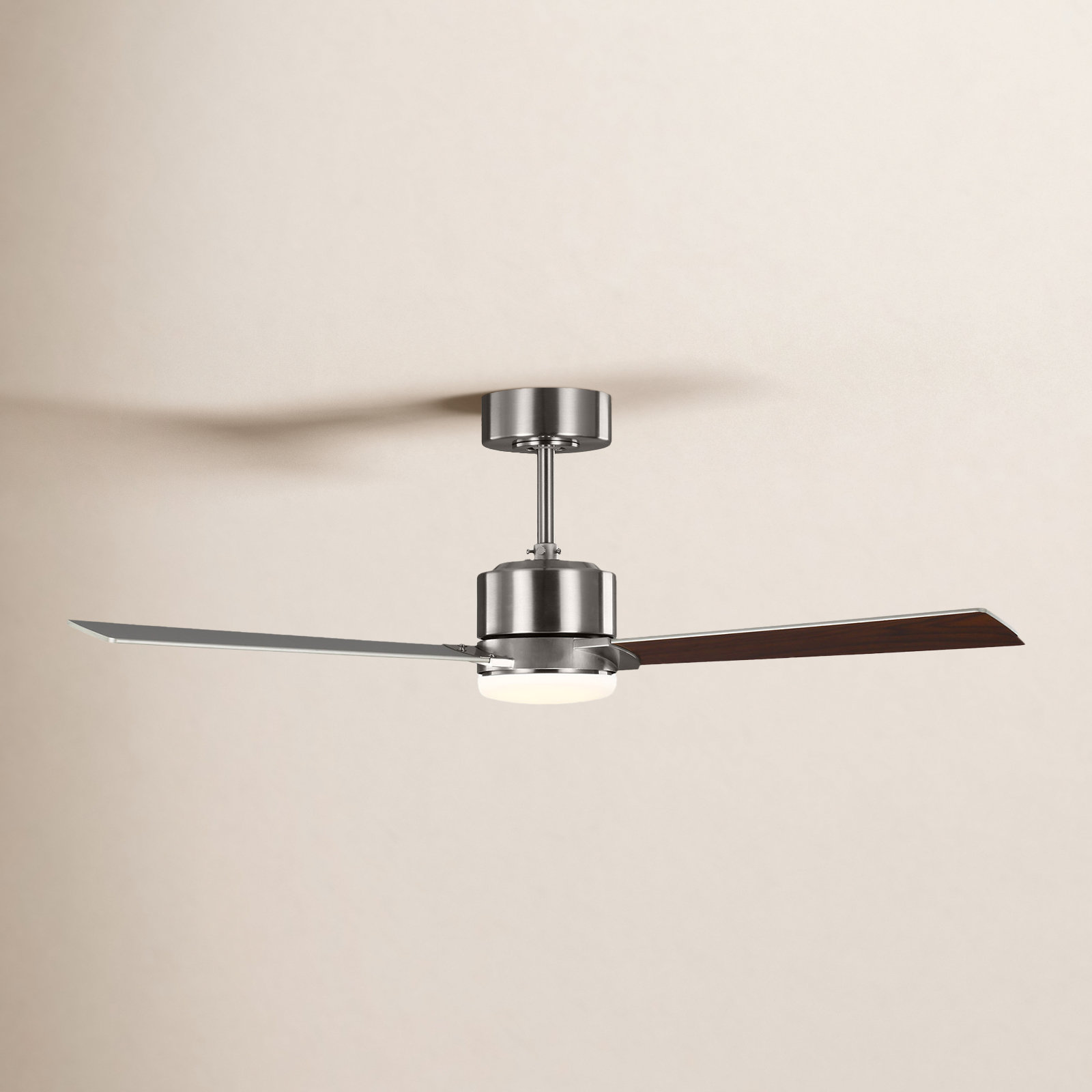 Martrell Ceiling Fan, Silver/Walnut, 44", Brushed Steel